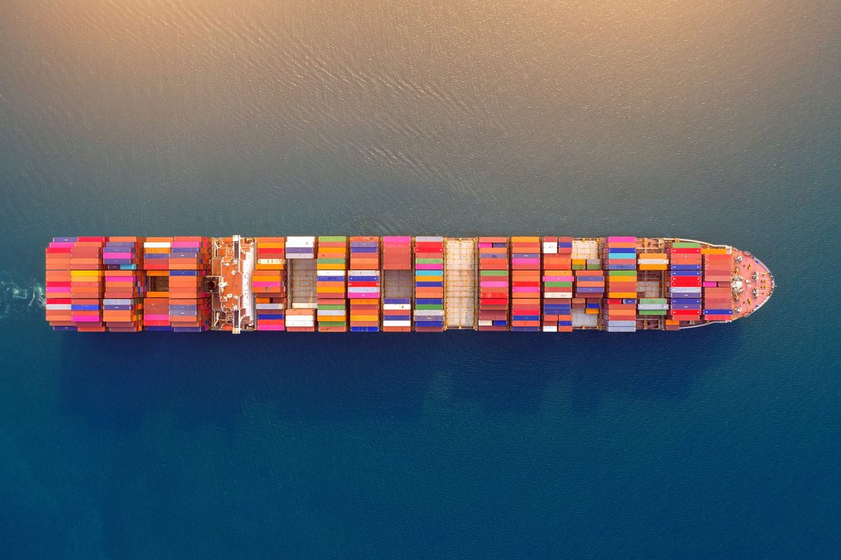 Real-time shipment tracking dashboard on a laptop screen